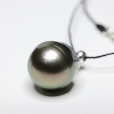 collier argent fil ciré perle