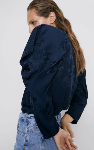Rare zara black puff sleeve - black,