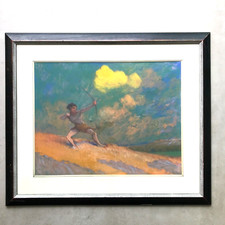 TIR A L'ARC pastel signé