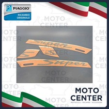 Kit D'Autocollants Orange Écriture Noire Piaggio Vespa Gts 125 4T Ie Super