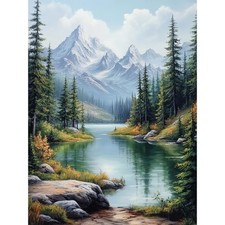 Lac Montagnes Peinture par
