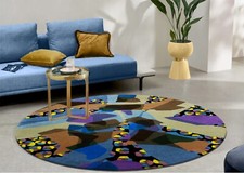 Handmade Touffeté Laine Bleu