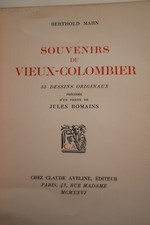 SOUVENIRS DU VIEUX-COLOMBIER - Berthold Mahn - 55 dessins originaux