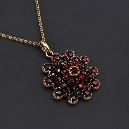 Pendentif vintage grenat - vintage,