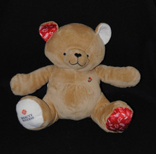 Peluche ours BEAUTY SUCCESS beige marron rouge fleurs nez en cœur 21 cm NEUF
