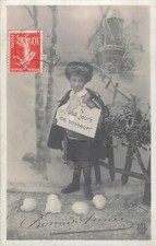 CP BONNE ANNEE ENFANT CAPE PANNEAU 365 JOURS DE BONHEUR MOULIN - 25534