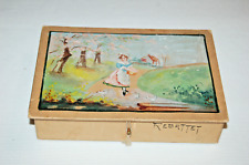Boîte ancienne en carton CONFISEUR REBATTET PARIS , peinture début XXème