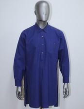 Vintage 50s Indigo Cotton Work Chore Peasant Shirt LE DONJON Sz L Made in France