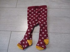 collants en laine bordeaux à fleurs jaune taille 6 mois