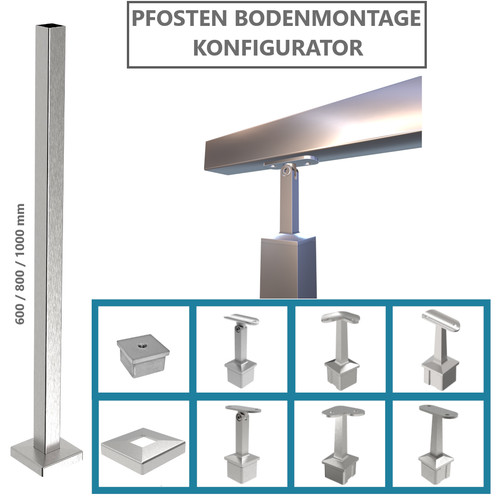 Poteau montage sol 40x40 - montage,