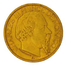 Monaco 100 Francs Charles III Or 1884 Paris (A) P16340