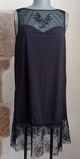 Déshabillé noir Rosy T 40-42 chemise de nuit combinaison nuisette sexy