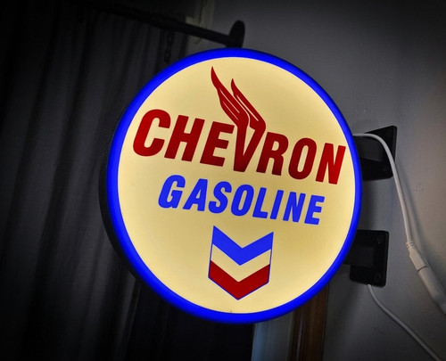 Enseigne chevron gasoline - enseigne,