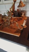 Ancien Lustre en bronze  4 branches 