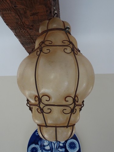 Ancien lustre cage - , verre
