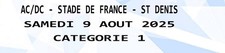place concert ACDC paris 9 août première catégorie 