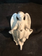 Ancien benitier ange en biscuit