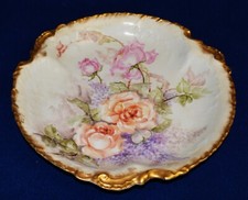 Motocross 1896 W Guerin Limoges France Main Peint Signé Mal 31.8cmd Armoire Plat