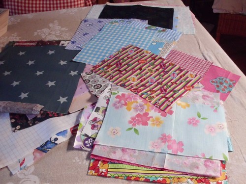 Lot petits coupons tissu - de,