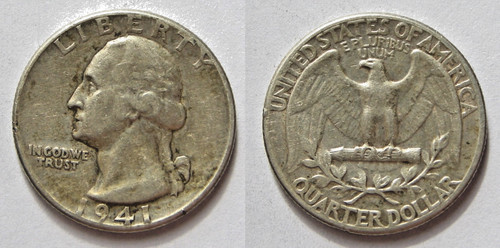 Quarter dollar liberty 1941 - quarter,