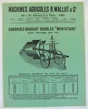 prospectus brochure machine agricoles R. WALLUT charrues brabant tracteur ih ihc