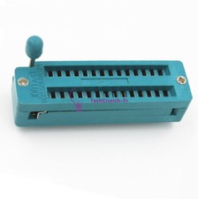 28-Pin 28P Narrow Body Universal ZIF Test DIP IC Socket Connector NEW