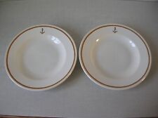 Lot de 2 assiettes creuses officier Marine Nationale décor corde Ancre doré n°2