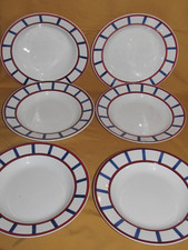 Série de 6 assiettes creuses faïence Creil et Montereau service Béarn