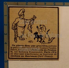 PELLETERIE DE FRANCE peaux renard putois dessin publicité 1925 advert