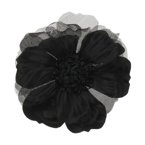 Broche tissu fleur - de, 4"