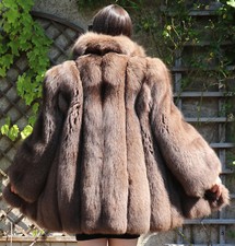 Veste fourrure renard bleu - veste,