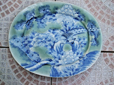 Plat porcelaine de JAPON celadon.