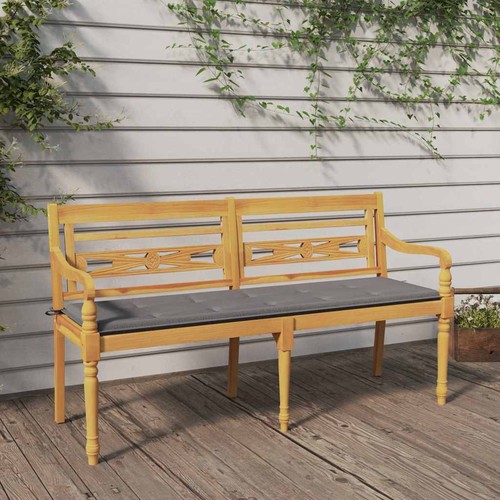 Banc batavia avec coussin gris - batavia,
