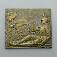 French, Large Medal. Soldier, Cuirassier, Sword. 1914 1918. WWI. Fraisse Astrud.