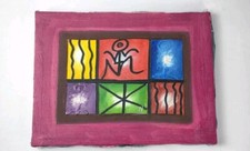 Tableau Peinture sur toile de République Dominicaine dans Les tons roses 31 x41