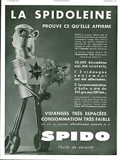 Publicité ancienne huile pour voiture  Spido 1933  R L Dupuy issue de magazine