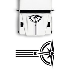 Autocollants pour voiture capot boussole nord Land Rover Defender