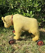 Amazing Antique Rare Large FRENCH FADAP 1930s Teddy Bear On Wheels 26in 68cm