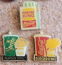 Lot 3 Pin's Restaurant Burger King Coca-Cola Sprite Hamburger Restauration