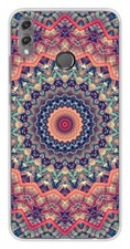Coque en silicone imprimée compatible Huawei Honor 8X Mandalla rose