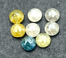 Rond Naturel Diamant Lot 8 Pièces 1.47tcw 3.2mm Milky Jaune Mix Couleur Tambuli