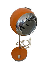 ANCIENNE LAMPE EYEBALL ORANGE DE CHEVET BUREAU BOUILLOTTE ART DECO VINTAGE 70