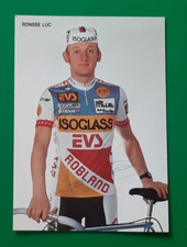 CYCLISME carte cycliste RONSSE LUC équipe ISOGLASS EVS ROBLAND 1988 Signée