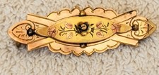 Antique Victorian Vintage Broche Laiton Cuivre 19eme