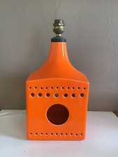 LAMPE Vintage Orange en céramique  “POTERIES DU MARAIS PARIS "