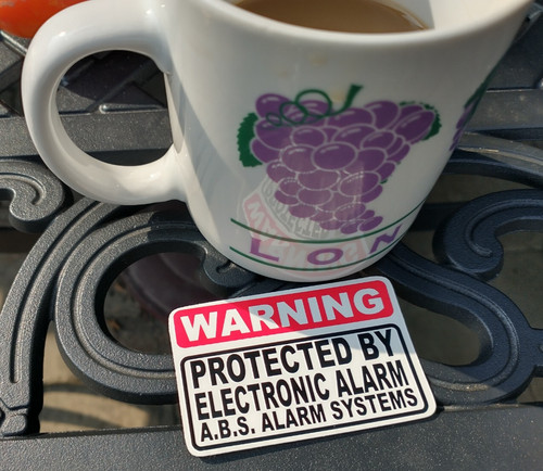 Funny fake security decal - decal, abs