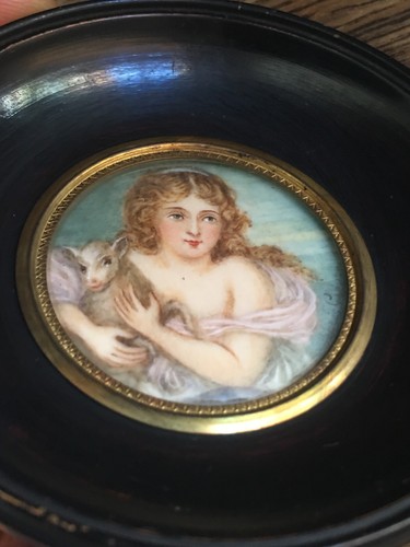 Portrait miniature jeune - miniature,
