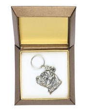 Staffordshire Bull Terrier, Staffie II - Pendentif argenté avec un chien dans un