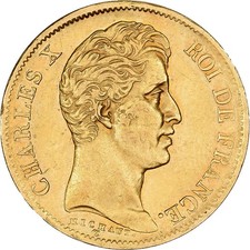 France, 40 Francs, Charles X