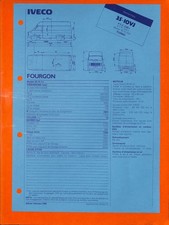IVECO GAMME DAILY / FOURGON 35-10 VJ / FICHE TECHNIQUE de 1985